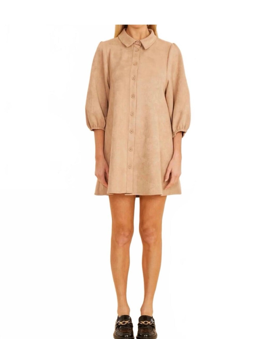 Dolce Cabo Button Down Cream/camel Small  dress Like New